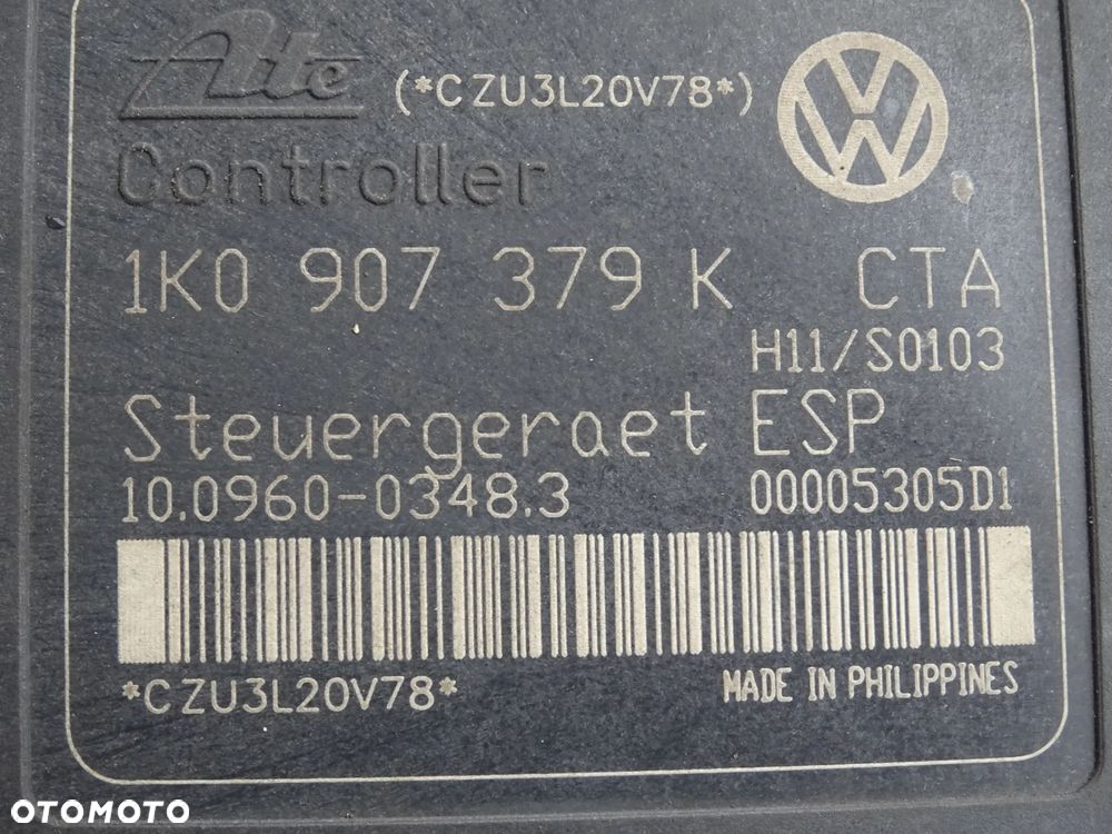 POMPA STEROWNIK ABS + ESP VW TOURAN CADDY ALTEA GOLF PASSAT POLO - 5