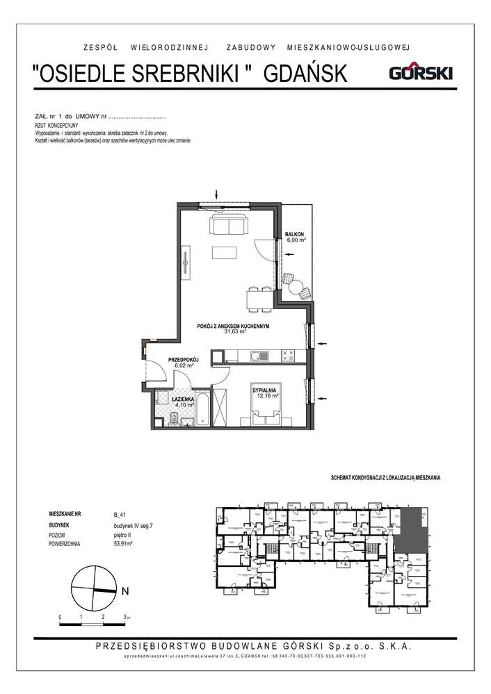 2-pokojowe mieszkanie 53m2 + balkon Bez Prowizji - Pełny obrazek: 2/12