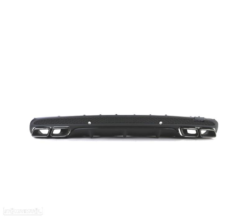 DIFUSOR MERCEDES CLASSE C W205 SEDAN 13-18 LOOK AMG + PONTEIRAS DE ESCAPE PRETAS - 2