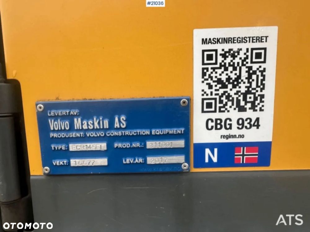 Volvo KOPARKA GĄSIENICOWA VOLVO ECR 145EL 140 160 ECR145 145 2017R. - 34