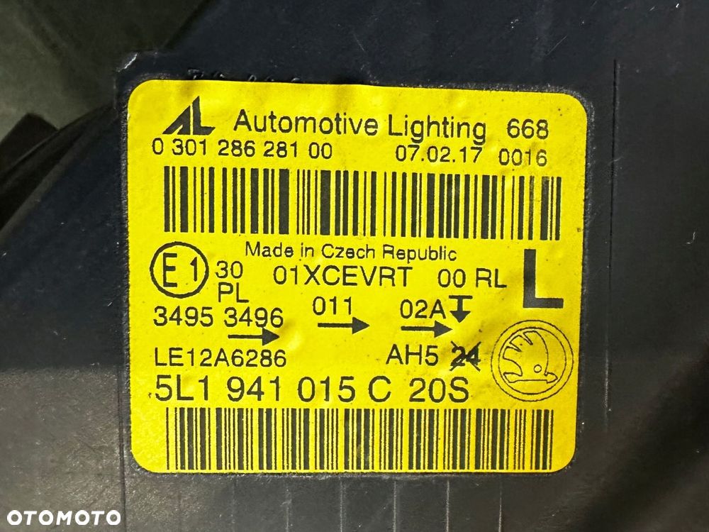 LAMPA LEWA BI-XENON SKODA YETI LIFT 5L1941015C - 12