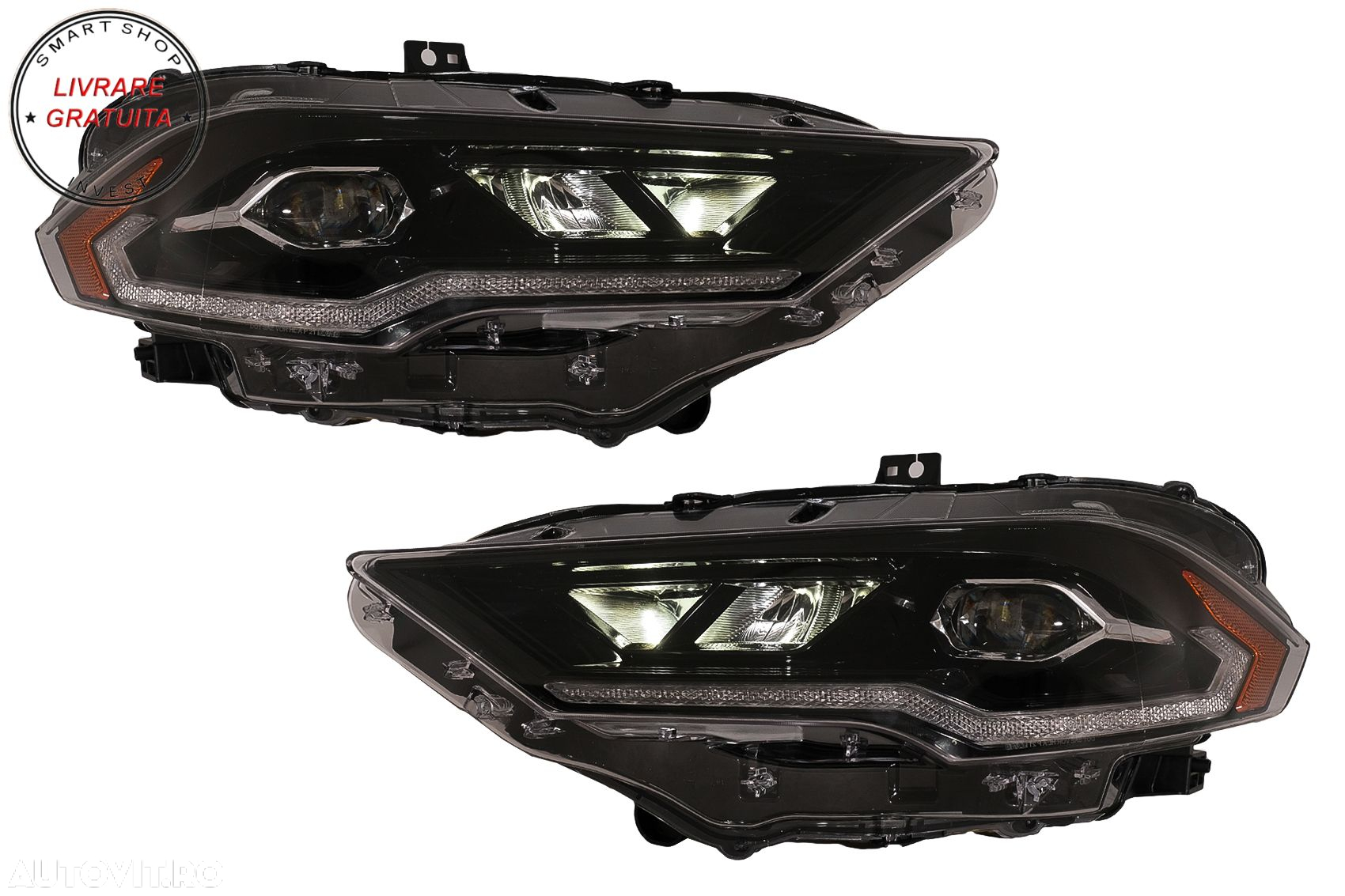 Faruri LED Ford Mustang Facelift (2018-2023) Negru Semnal Dinamic- livrare gratuita - 6