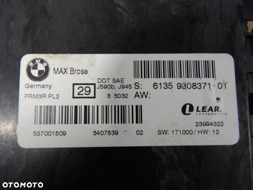 BMW - E84,X1 - MODUŁ , STEROWNIK ŚWIATEŁ FRM - 9308371 - 2