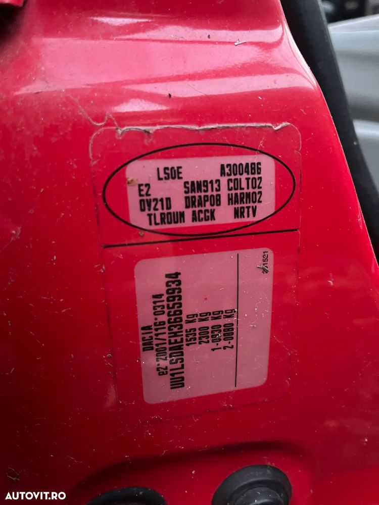 Bara fata completa Dacia Logan 1 rosu passion 2004-2009 - 4