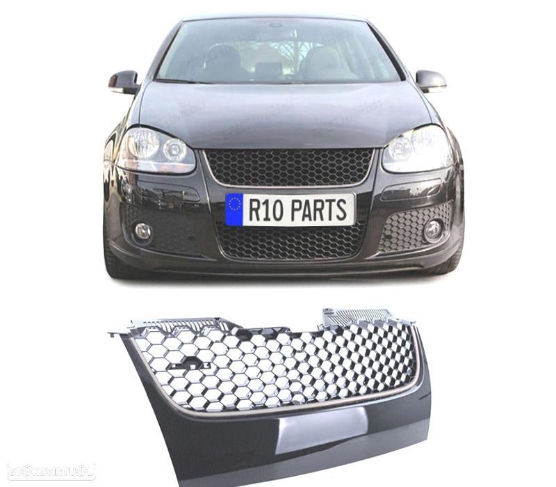 GRELHA FRONTAL VOLKSWAGEN GOLF 5 GTI 03-08 CROMADA - 1