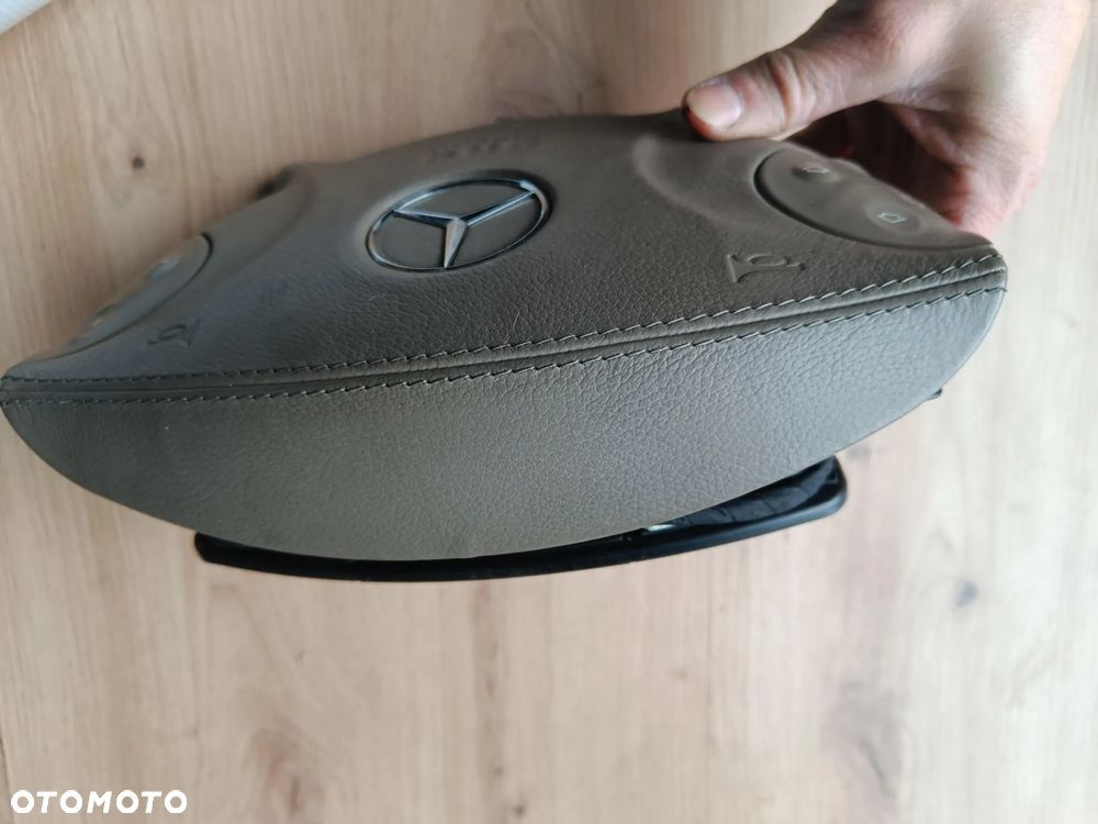 MERCEDES W211 AIRBAG KIEROWNICY PODUSZKA SKÓRZANA BEŻOWA BEŻ BANAN - 6