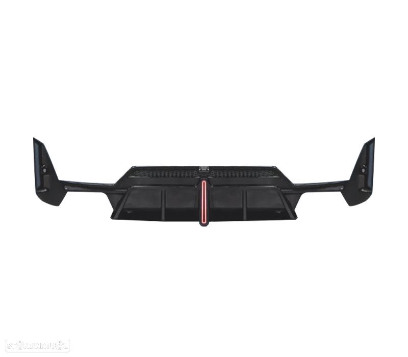 DIFUSOR BMW G20 LCI 23-25 LOOK M COM LUZ DE TRAVAGEM PRETO BRILHANTE - 2