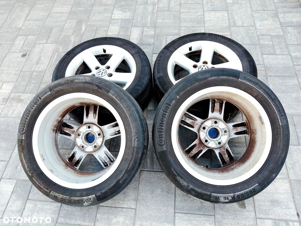 FELGI Z OPONAMI KOŁA ALUMINIOWE VW GOLF V AUDI SEAT SKODA FORD R16 5X112 ET37 57,1 mm OPONY 205/55 R15 LATO NR43 - 11