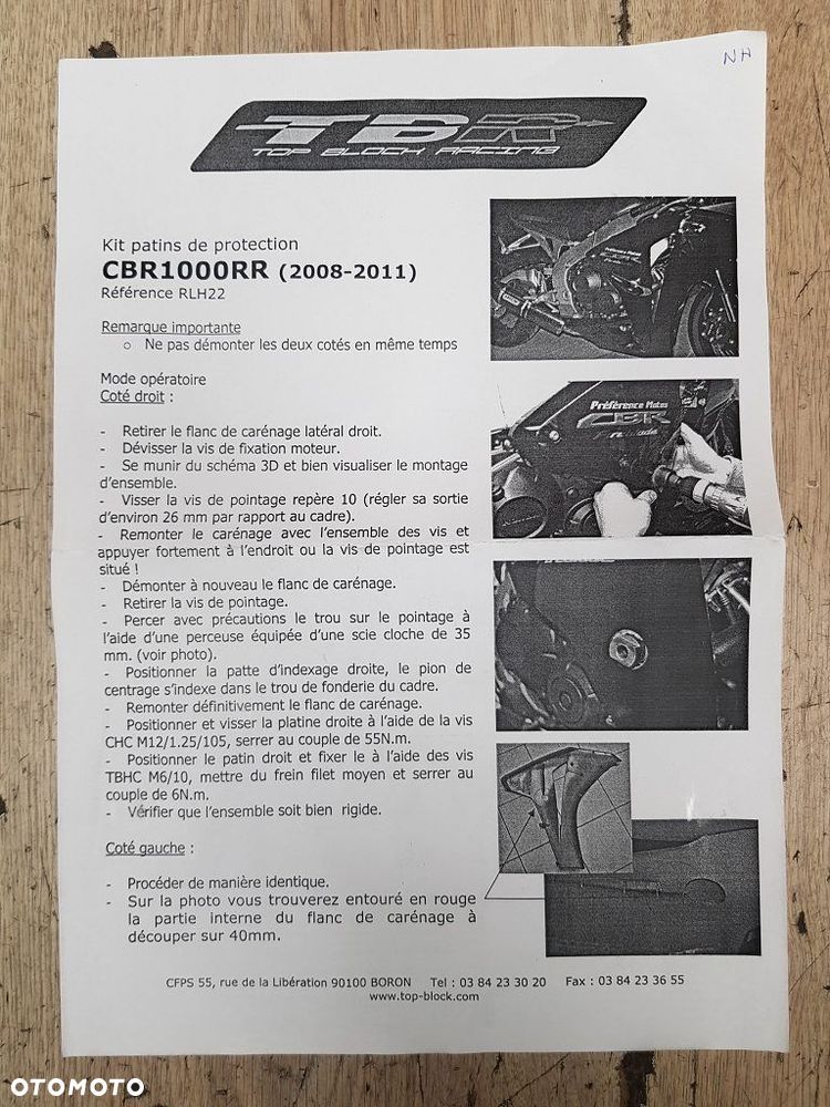 Crash pady Top Block Racing RLH22 Honda CBR 1000RR 08-11 - 11