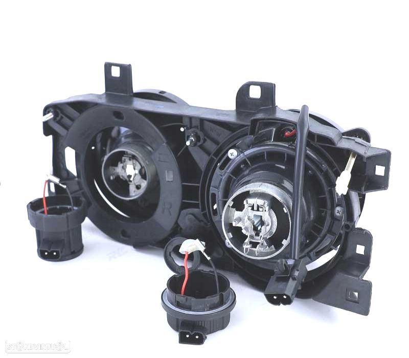 FARÓIS BMW E34 88-95 E32 86-94 FUNDO NEGRO - 3