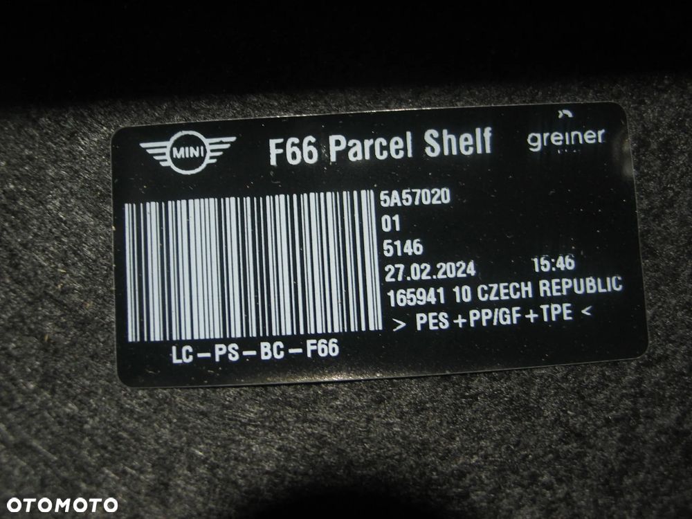 polka bagaznika mini hatch cooper 4 IV F66 23r.- 5A57020 oryginal - 9