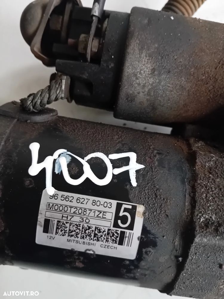 Electromotor Starter 2.2 Diesel Peugeot 4007 C-Crosser Outlander | Cod OEM 9656262780 | Testat Cu Garanție - 6