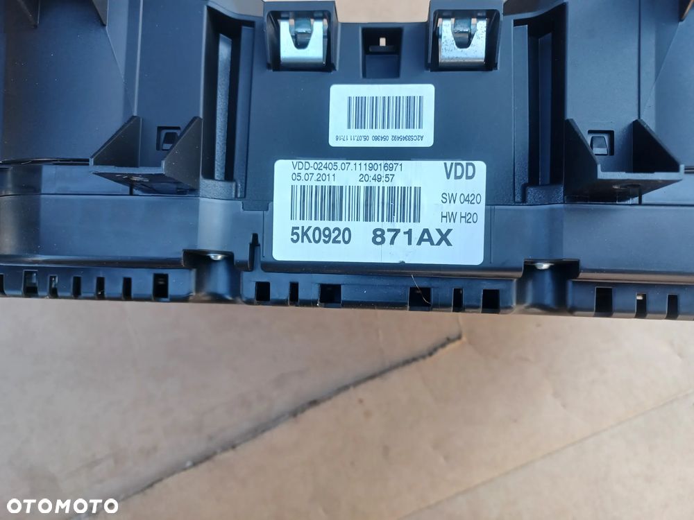 LICZNIK ZEGAR VW GOLF VI 5K0920871AX - 3