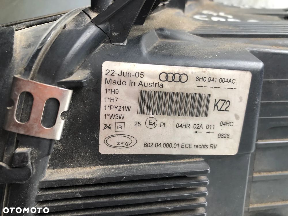 LA-1 . Lampa Reflektor Prawy Przód 8H0941004AC Audi A4 B6 Cabrio (2002-2006) - Gwarancja Wysyłka - 8