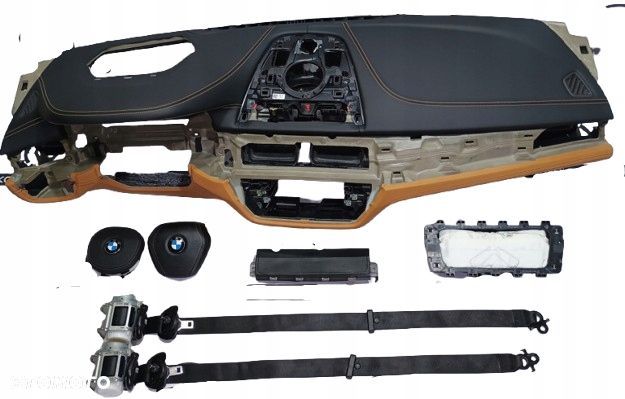 komplet poduszki deska pas pasy bmw 5 g30 head up biaŁa niĆ rudy dÓŁ - 1