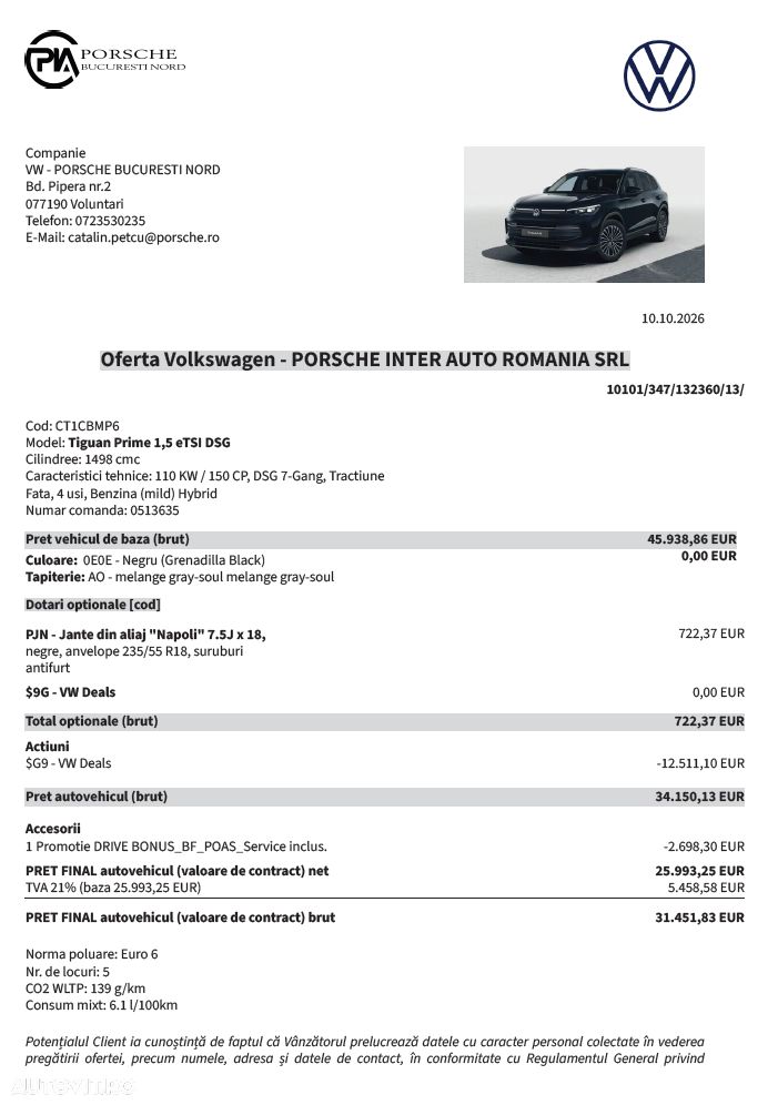 Volkswagen Tiguan 1.5 eTSI DSG MHEV Prime - 10