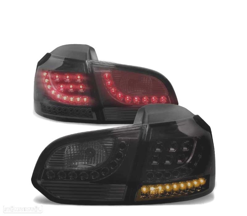 FAROLINS VOLKSWAGEN VW GOLF 6 08-12 FILL LED INDICADORES DINÂMICOS FUMADOS - 1
