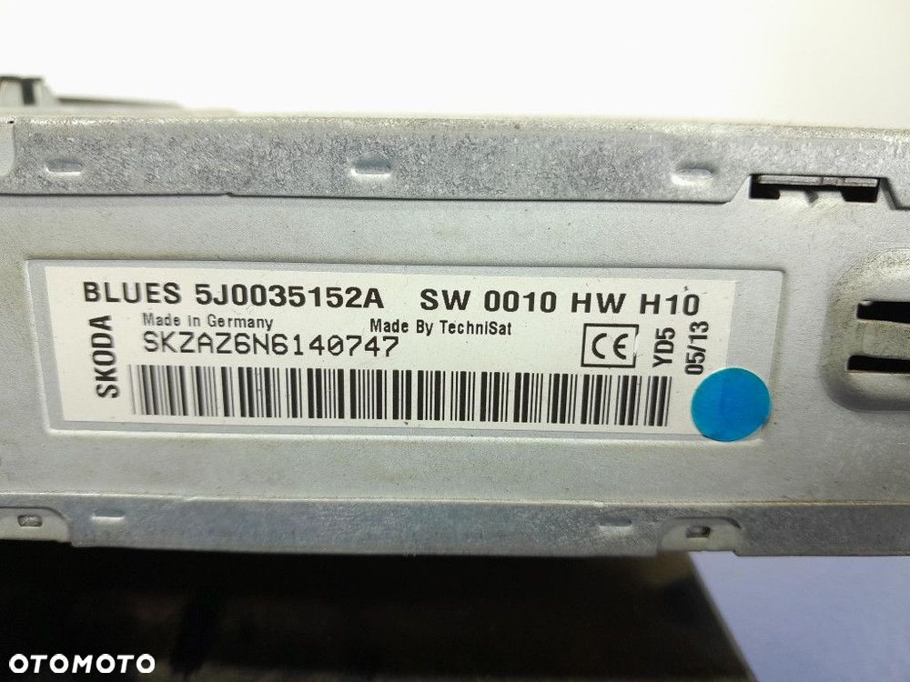 SKODA FABIA II 5J LIFT RADIO RADIOODTWARZACZ CD 5J0035152A - 5