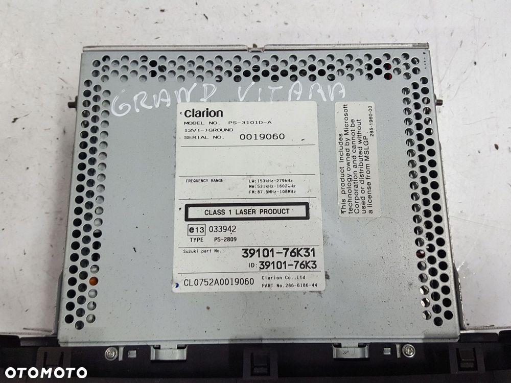 SUZUKI GRAND VITARA II LIFT 08-14r RADIO CD RADIOODTWARZACZ - 2