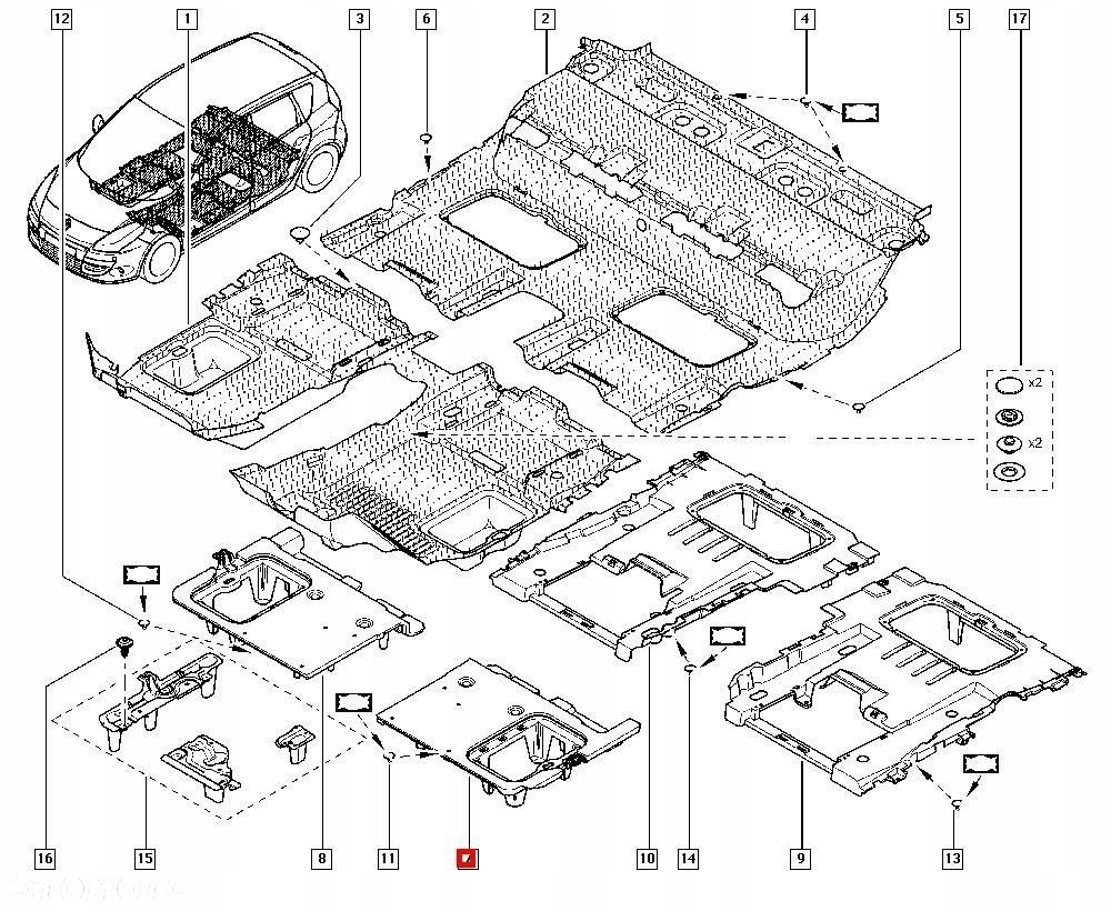 WYGŁUSZENIE PODŁOGI LEWE RENAULT SCENIC III 749410004R - 8