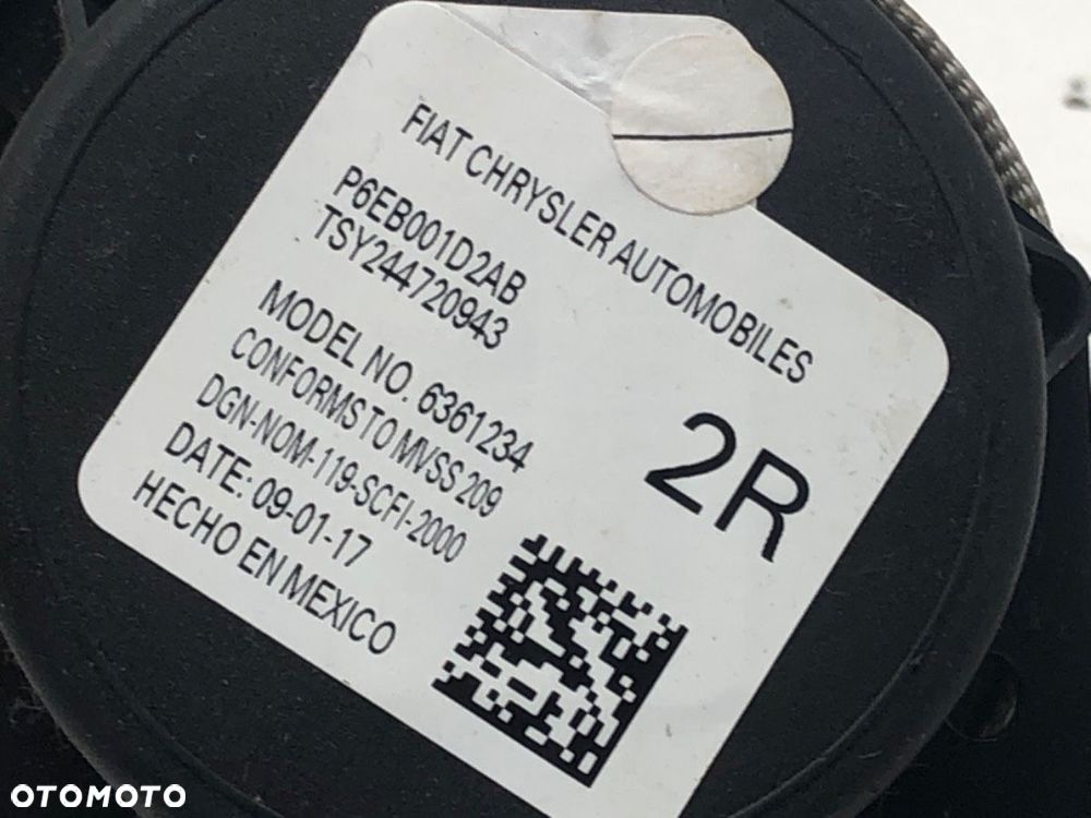 PAS BEZPIECZEŃSTWA PRAWY TYŁ DRUGI RZĄD  CHRYSLER PACIFICA 2016 - 2022 3.6 214 kW [291 KM] - 3