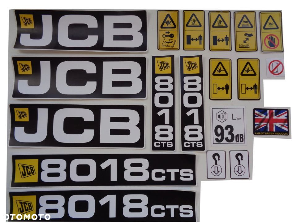 Komplet naklejek naklejka nalepka nalepki JCB 8018 - 1