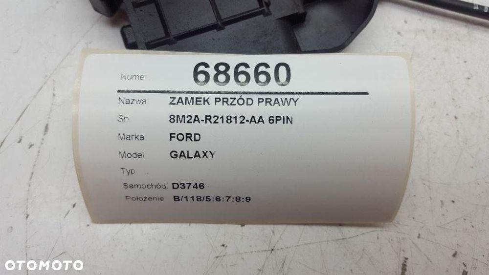 ZAMEK PRZÓD PRAWY FORD GALAXY MK 2 LIFT 8M2AR21812 - 4