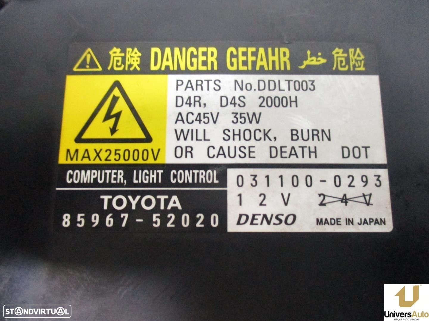 CENTRALINA FARÓIS XENON TOYOTA AURIS 2008 -8596752020 - 2