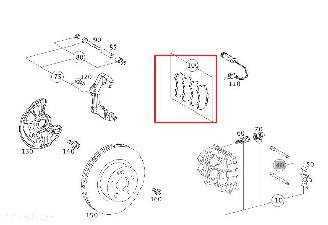 MERCEDES ML W211 W251 Klocki hamulcowe przod OE - 2