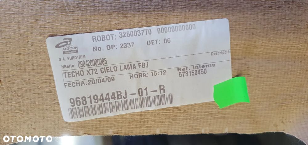 Tapicerka podsufitka sufit Panorama Citroen C5 III Kombi 96819444BJ - 7