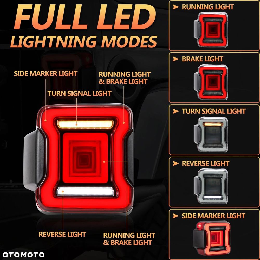 Lampy tyl kpl Vland Led Dynamic Tuning Smoke Jeep Wrangler JL 4 IV 2017-26 - 10