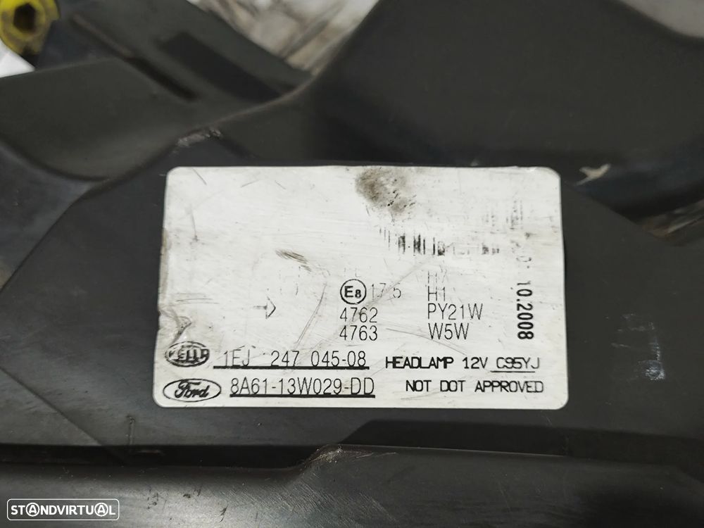 Ótica Farol Direito Hella Original Ford Fiesta Mk6 VI - 8