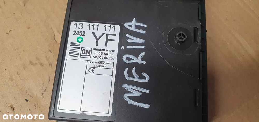 Moduł sterownik komfortu Opel Meriva A 13111111 - 5