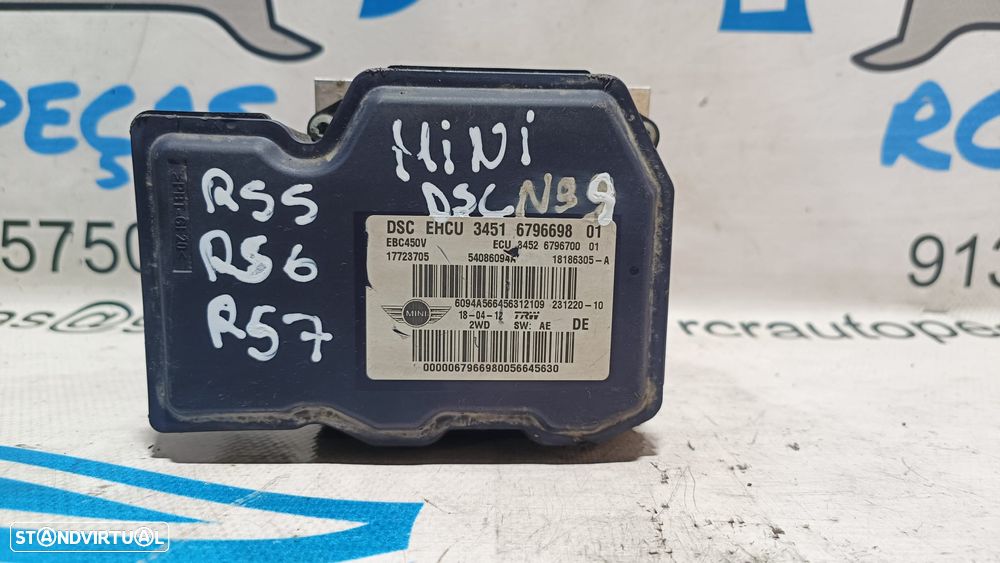 ABS MODULO BLOCO HIDRAULICO MINI COOPER ONE R56 LCI 1.6i 16V 98CV N16B16A 3316J232 17723705 3451679669801 679669801 6796698 54086094A 18186305A 3452679670001 679670001 6796700 R55 CLUBMAN R57 R58 R59 R60 COUNTRYMAN - 4