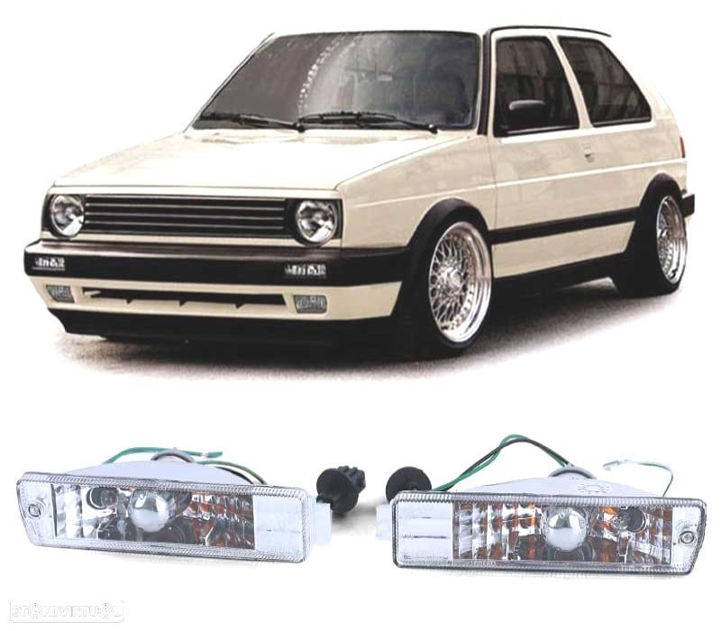 PISCAS FRONTAIS VOLKSWAGEN VW GOLF 2 84-91 CROMADO - 1