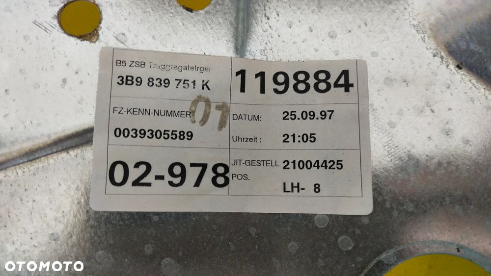 Vw Passat B5 silniczek podnośnik mechanizm szyby lewy  tył - 3