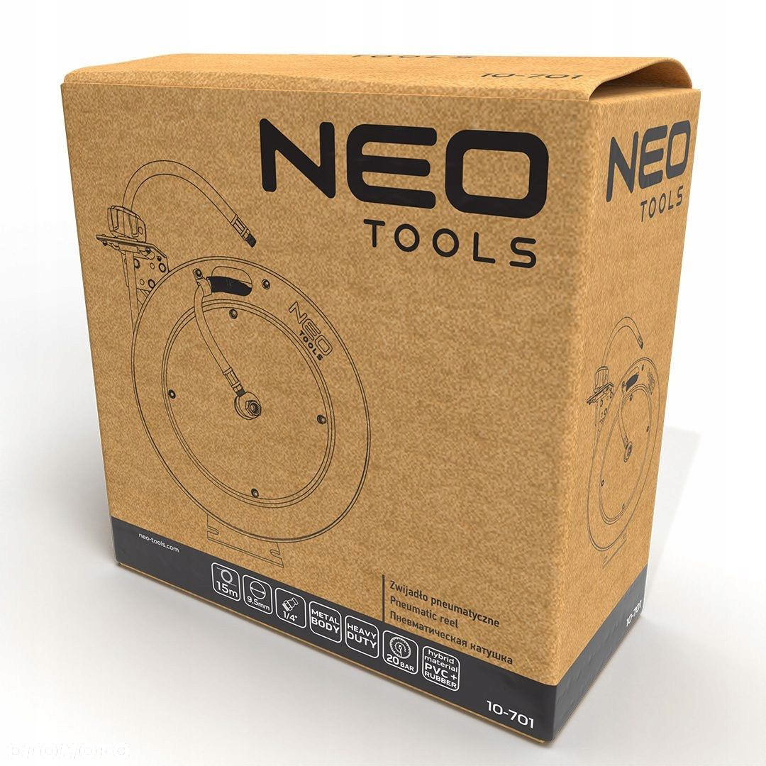 NEO ZWIJADŁO PNEUMATYCZNE METALOWE OTWARTE 9,5MM X 15M HEAVY DUTY 10-701 - 4