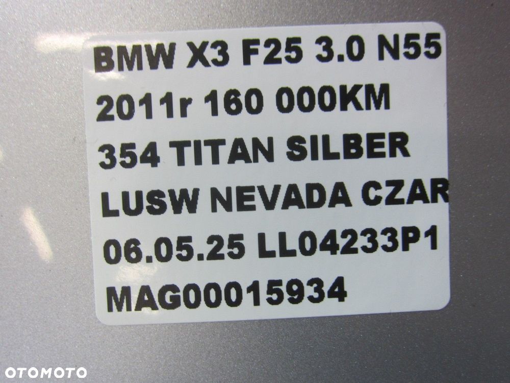 BMW X3 F25 DRZWI LEWE TYLNE SREBRNY TYŁ 354 TITANSILBER 41527238695 7238695 - 11