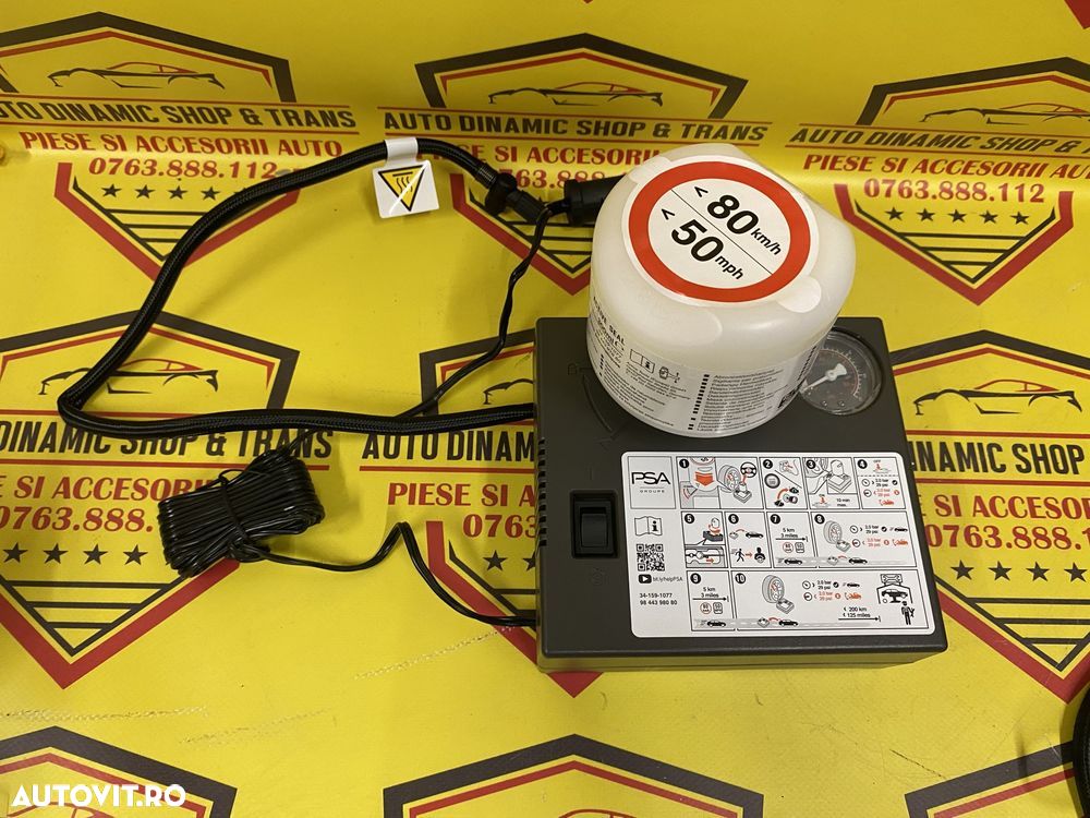 Compresor auto umflat roti soluție kit pană OE Peugeot 120w neutiliza - 2