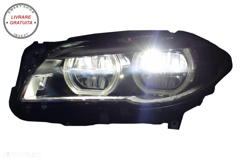 Faruri Full LED BMW F10 F11 5 Seria (2011-2013) Angel Eyes- livrare gratuita - 11