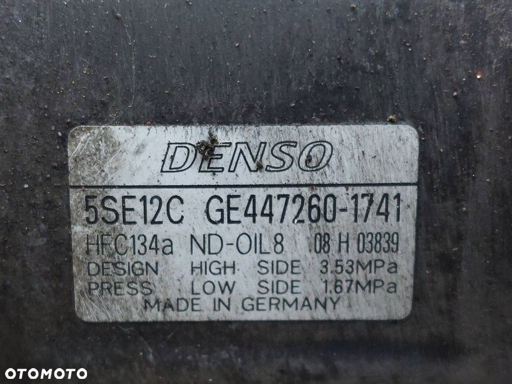 SPRĘŻARKA KOMPRESOR KLIMATYZACJI TOYOTA AVENSIS T25 2.2 D4D 447260-1741 - 2