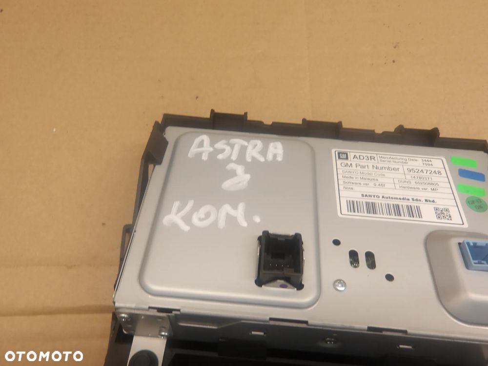 OPEL ASTRA IV J 1.6CDTI EKRAN WYŚWIETLACZ RADIA NAWIGACJI PANEL ŚWIATEŁ AWARYJNYCH 95247248 - 3