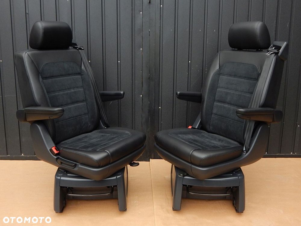 VW T6 T6.1 MULTIVAN CALIFORNIA fotel OBROTOWY SKÓRA ALCANTARA CZARNA - 8
