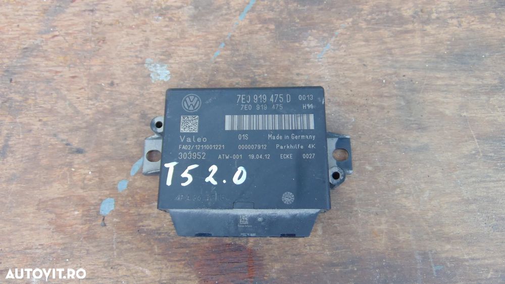 Vand Modul PDC  Volkswagen Transporter T5 facelift 2.0 diesel an 2009-2015Cod 7E0919475D - 1