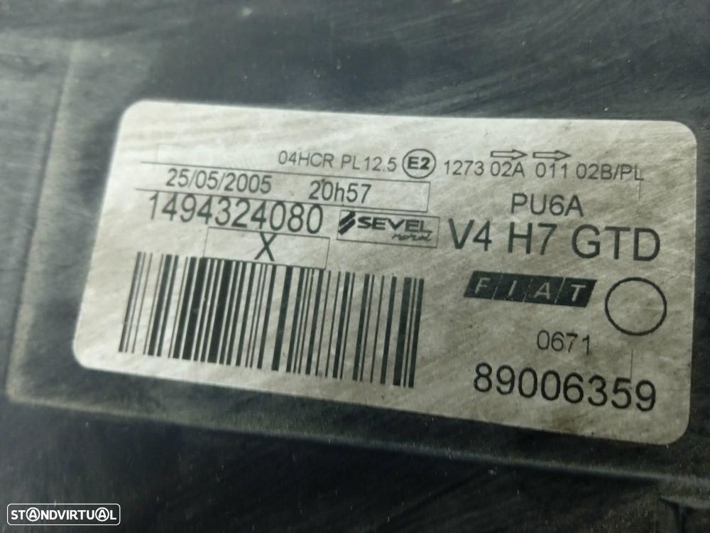 FAROL ESQUERDO FIAT ULYSSE 2005 - 3