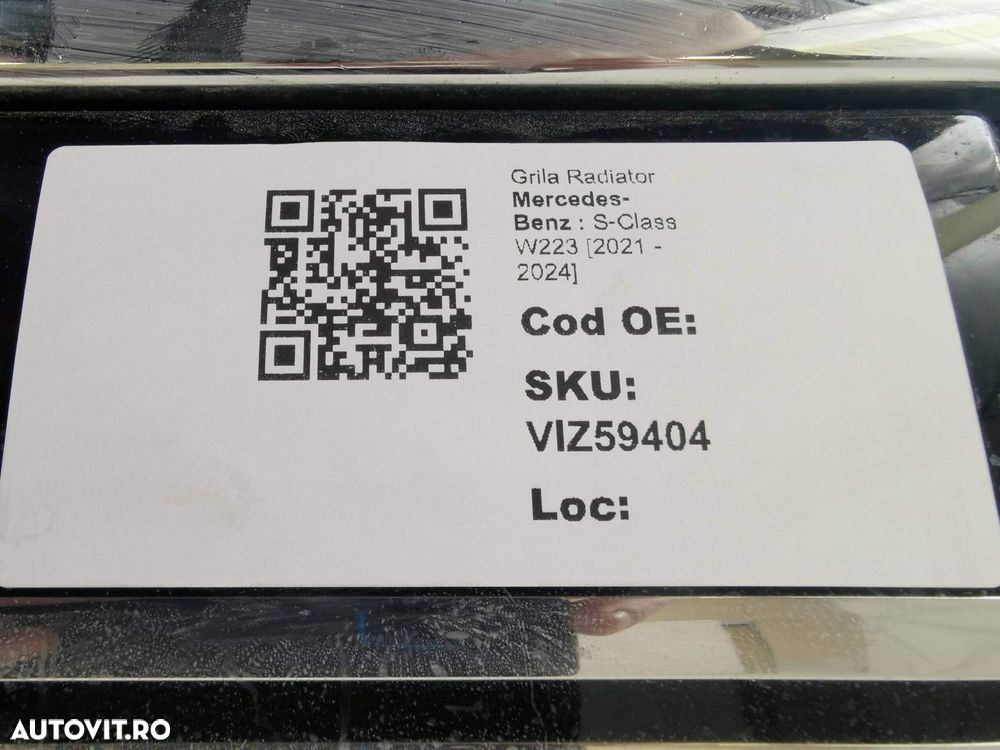 Grila Radiator Mercedes-Benz  S-Class W223 2021 2022 2023 2024 Origina - 8