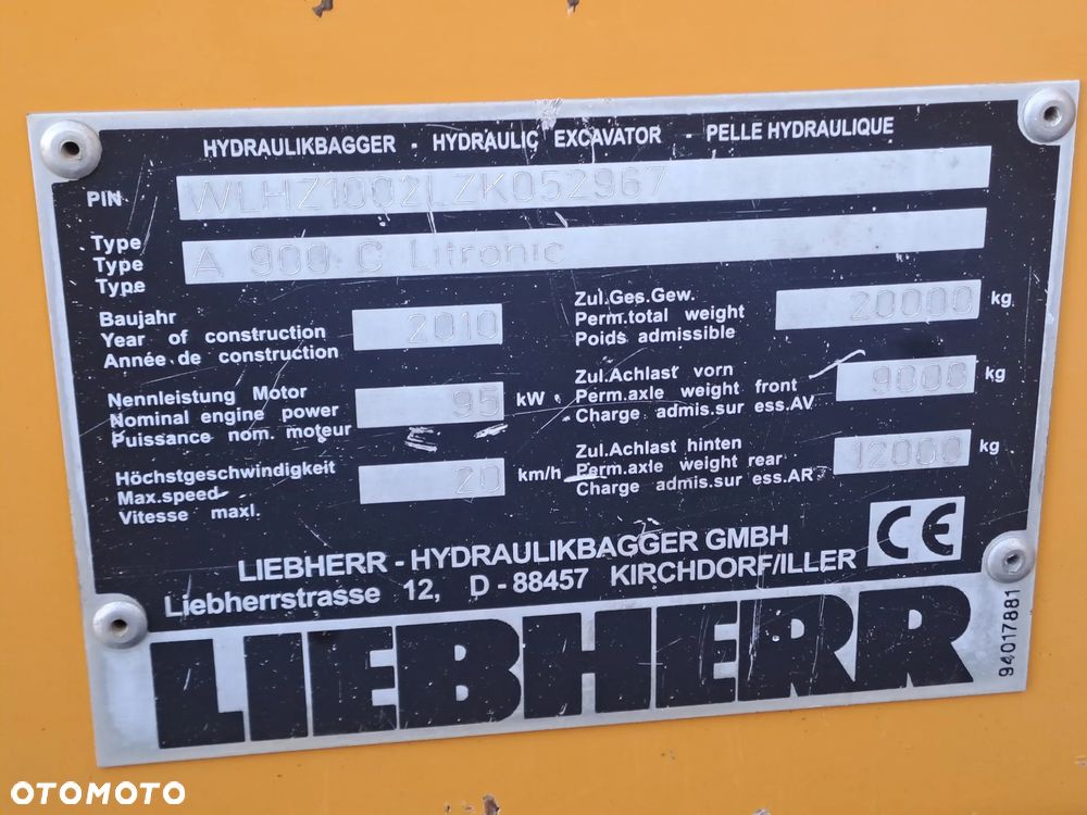 Liebherr A900 C PŁUG I PODPORY Z NIEMIEC SUPER STAN / 314 / 316 / 904 / 914 / 916 / 918 / 920 - 18