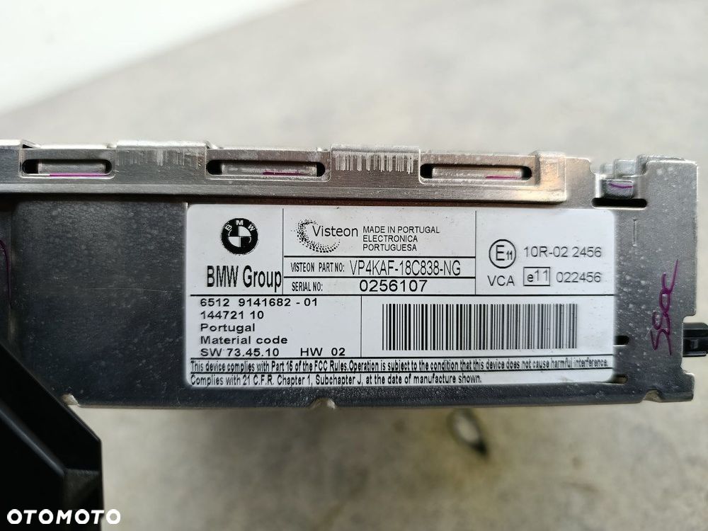 RADIO FABRYCZNE BMW 3 E90 9141682 VP4KAF-18C838-NG  VISTEON - 6
