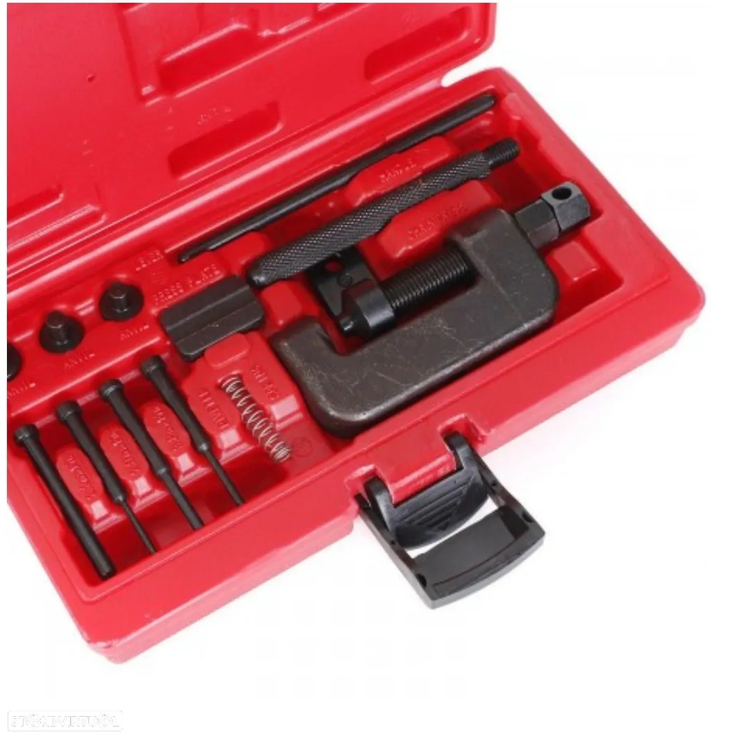 Kit Rebitador Correntes Universal Motas Bicicletas Motosserras - 12 peças - 2