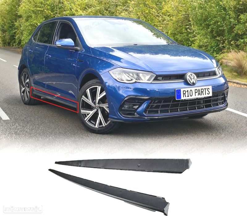 EXTENSÕES DE EMBALADEIRAS VOLKSWAGEN VW POLO 17- LOOK GTI PRETO MATE - 1